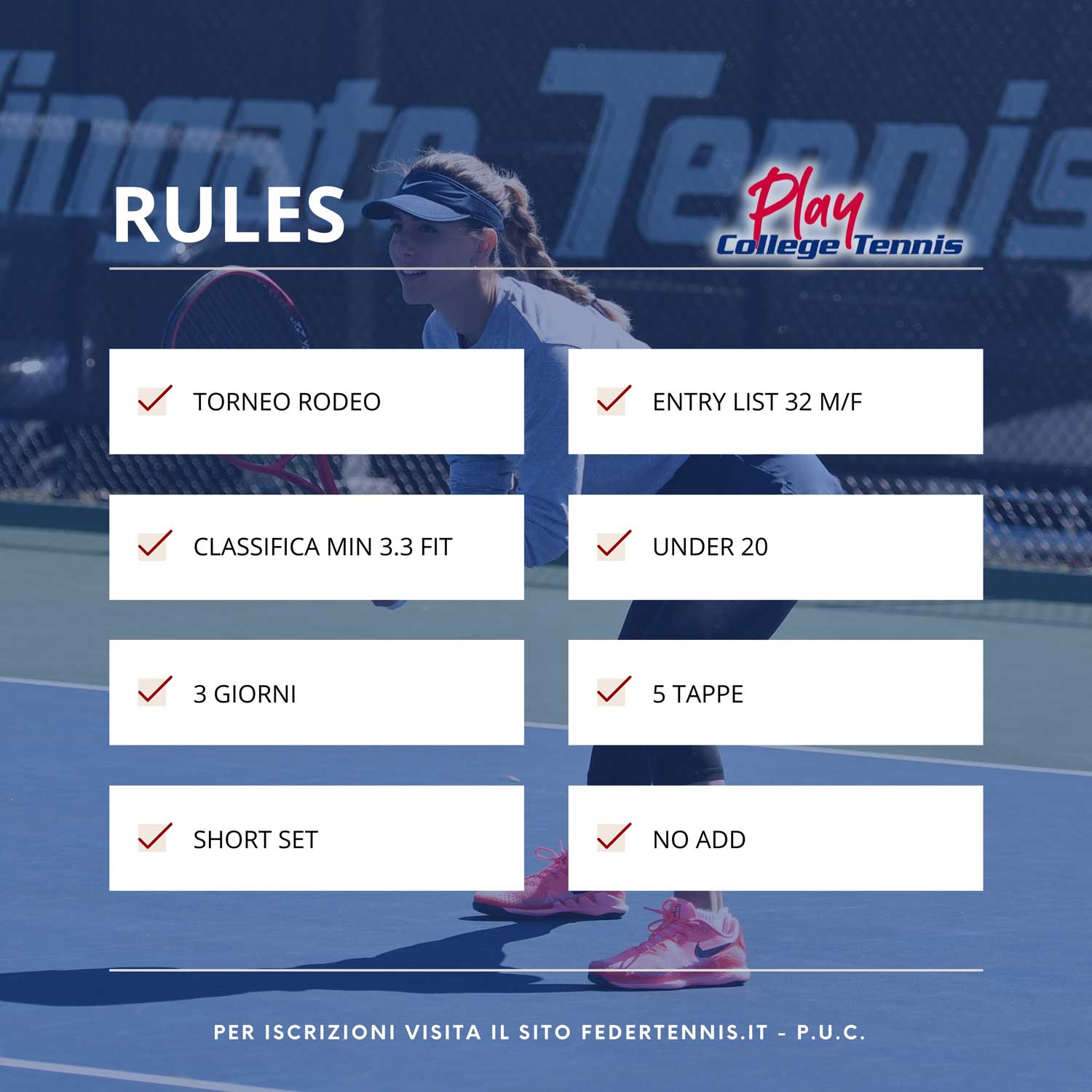 Circuito Play College Tennis – Regole